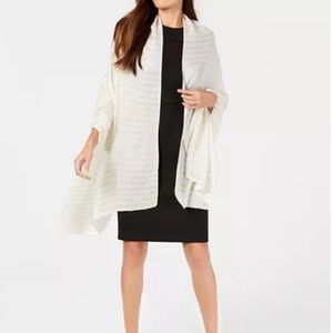 Calvin Klein Pleated Metallic Stripe Evening Wrap